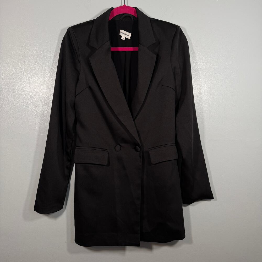 Superdown Revolve Miley Black Oversized Satin Bla… - image 2